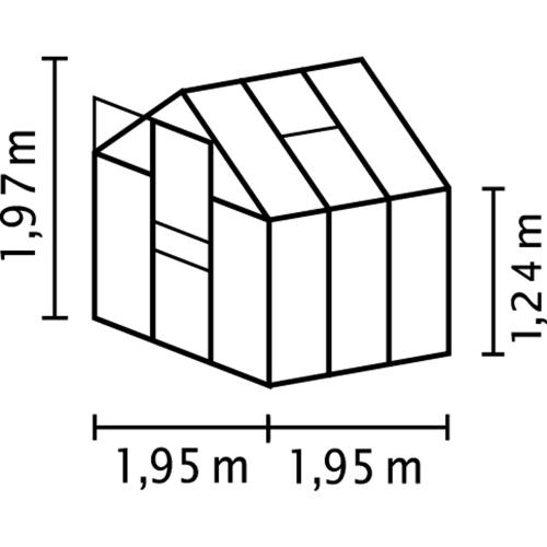 skleník VITAVIA VENUS 3800 čiré sklo 3 mm zelený