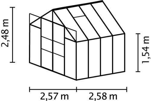 skleník VITAVIA URANUS 6700 čiré sklo 3 mm stříbrný