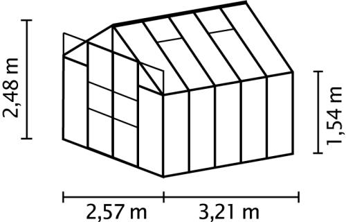 skleník VITAVIA URANUS 8300 čiré sklo 3 mm stříbrný