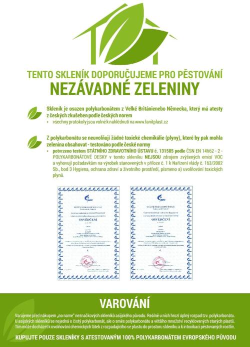 PC U-profil 4 mm, délka 2,10 m, čirý