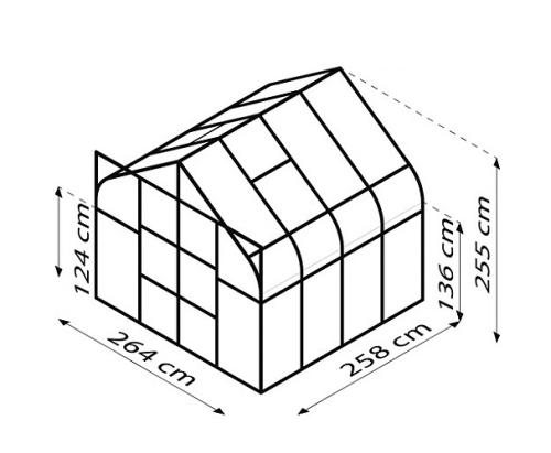 skleník VITAVIA DIANA 6700 PC 4 mm zelený