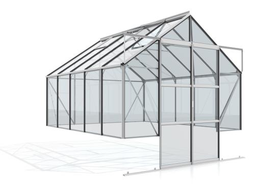 skleník VITAVIA CASSANDRA 8300 čiré sklo 3 mm stříbrný