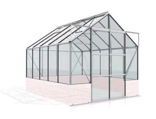skleník VITAVIA CASSANDRA 8300 čiré sklo 3 mm stříbrný