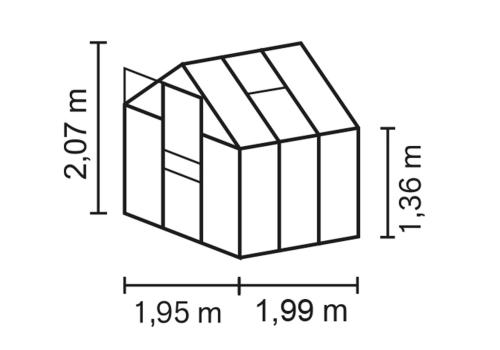 skleník VITAVIA APOLLO 3800 PC 4 mm zelený