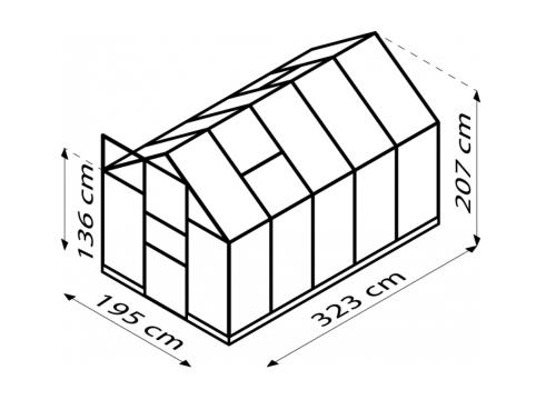 skleník VITAVIA APOLLO 6200 PC 4 mm stříbrný