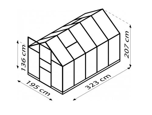 skleník VITAVIA APOLLO 6200 PC 4 mm černý