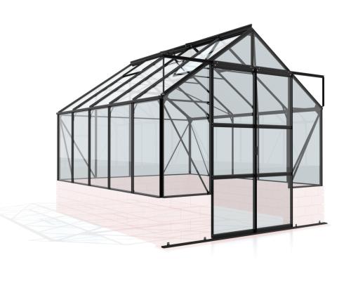skleník VITAVIA CASSANDRA 8300 čiré sklo 3 mm černý