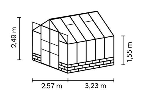skleník VITAVIA CASSANDRA 8300 čiré sklo 3 mm černý