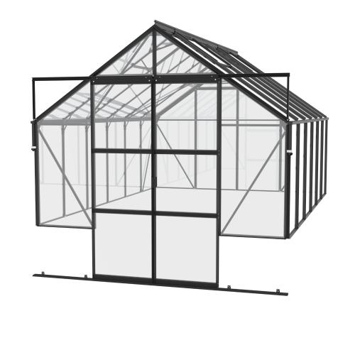 skleník VITAVIA CASSANDRA 9900 čiré sklo 3 mm černý