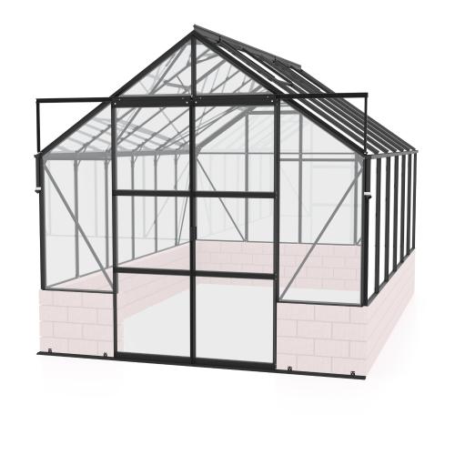 skleník VITAVIA CASSANDRA 9900 čiré sklo 3 mm černý