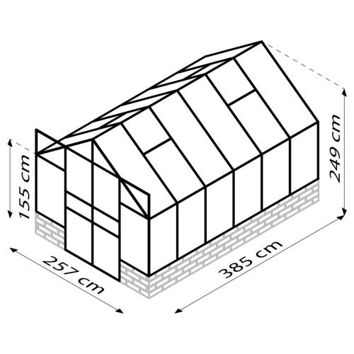 skleník VITAVIA CASSANDRA 9900 čiré sklo 3 mm černý