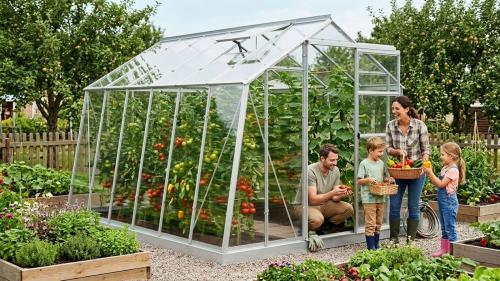 skleník LANITPLAST LIMES Viva V7/6  2,47x5,95 m čiré sklo 3 mm