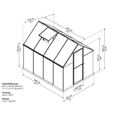 polykarbonátový skleník Palram multiline 6x8
