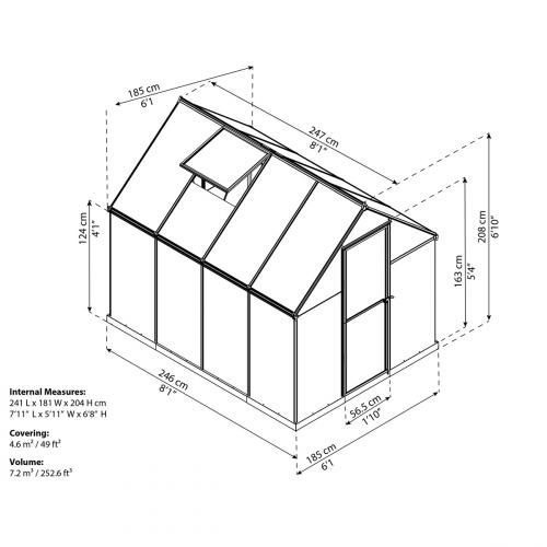 polykarbonátový skleník Palram multiline 6x8