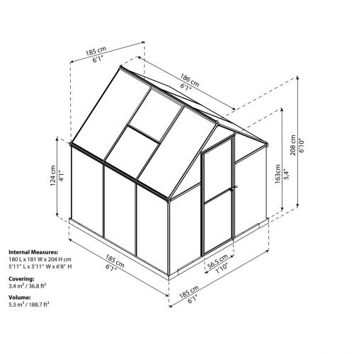 polykarbonátový skleník Palram multiline 6x6